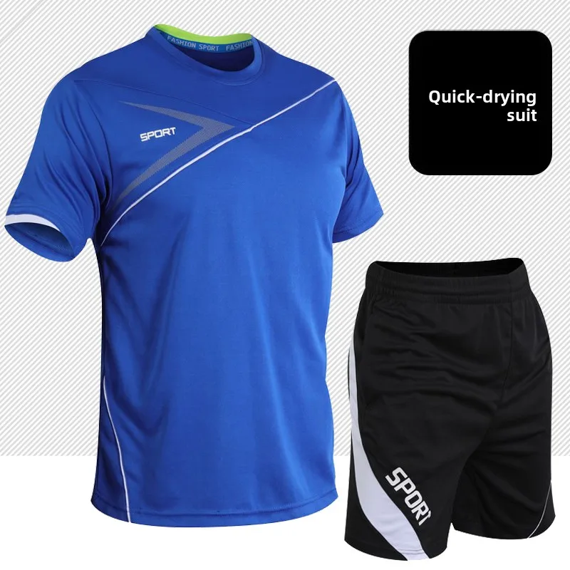 

Мужской комплект летней спортивной одежды Qui Dry Loose Fit ort Sve Футболка и orts Baskeall Fitn Повседневная одежда для подростков