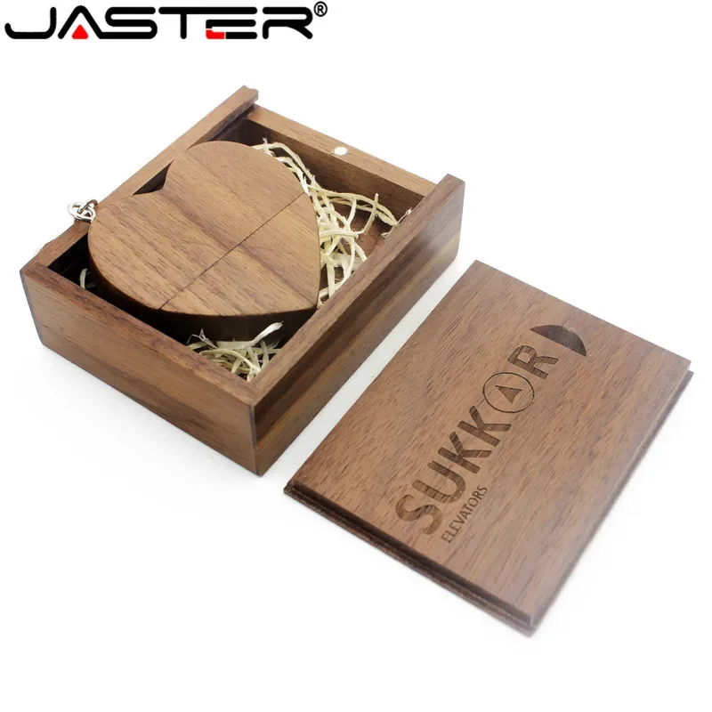 JASTER – clé USB créative en bois de noyer avec LOGO gratuit, 8 go, 16 go, 32 go, 64 go, plus de 10 pièces