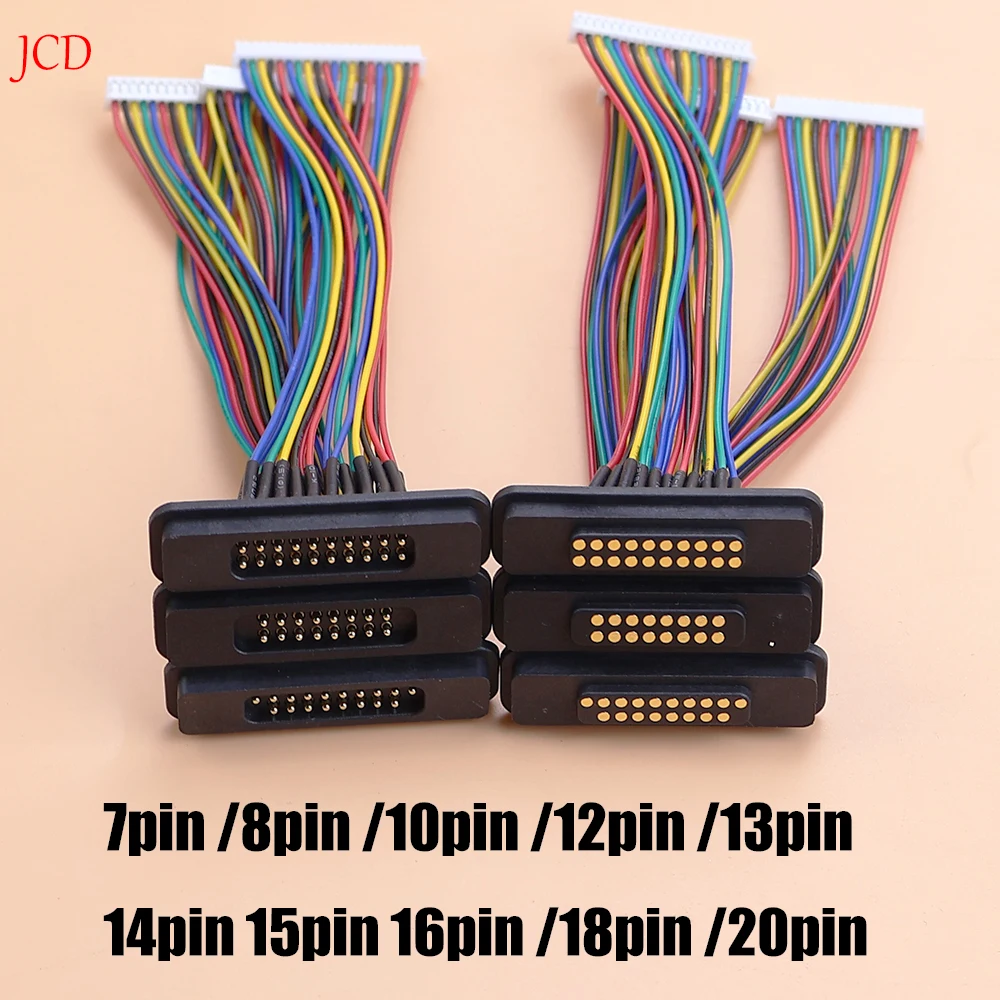 2A 7/8/13/14/15/16/18/20Pin DC Magnetic Pogo Pin Connector Pogopin Male Female With Ribbon Cable Spring Loaded DC Power Socket