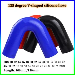 135 Degree V-shaped Silicone Hose Intercooler Turbo Air Intake Pipe Coupler Blue Red Black ID8 10 12 14 16 18 20 22 25 28-90 MM