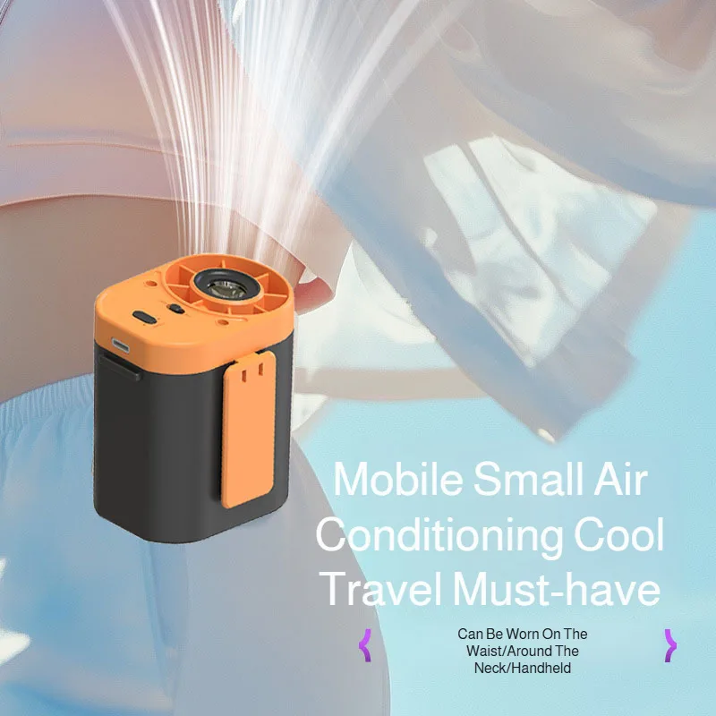 High Speed Turbo Waist Hanging Fan Mini Portable Clip-on Cooling Fan Strong Wind Rechargeable Fan Construction Worker Outdoor