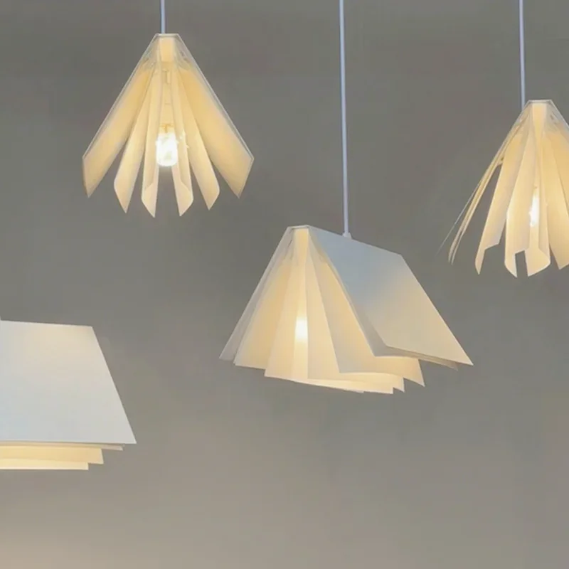 Modern Minimalist Nordic Book Shape LED Chandelier Lighting Fixture for Living Study Office Room Personalized Home Decor
