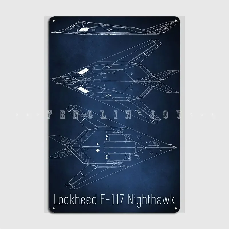 F 117 Knighthawk Metal Plaque Poster Wall Mural Club Bar Decoration Wall Decor Tin Sign Poster