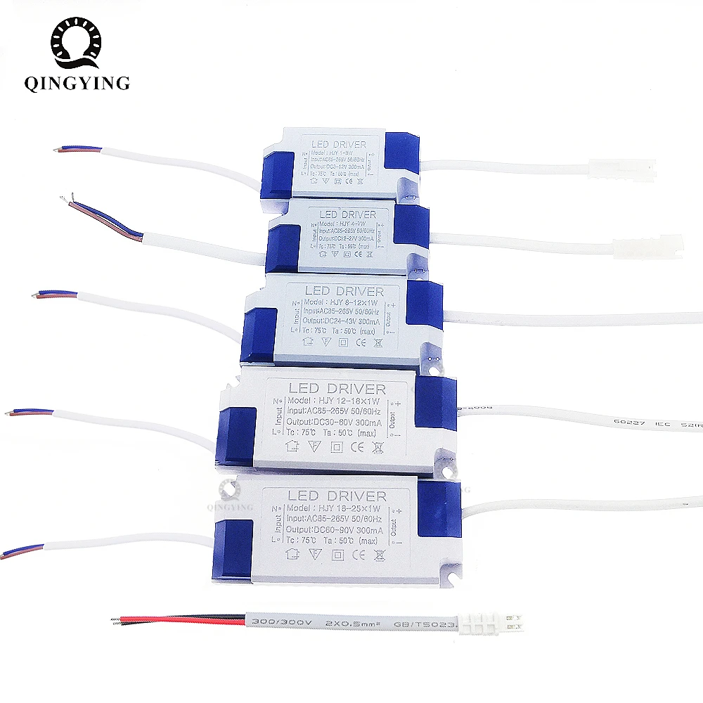 LED Driver 300mA Constant Current 1W 3W 5W 7W 12W 18W 20W 25W 36W AC85-265 Power Supply For LED Lamps Lighting Transformers