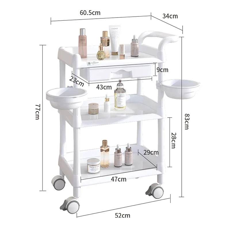 Carrello degli attrezzi di rotolamento carrello del salone carrello cosmetico del salone di stoccaggio del tatuaggio attrezzatura del barbiere Chariot Coiffure mobili di bellezza