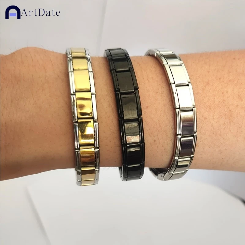 ArtDate Classic Stainless Steel Pendant Italian Chain Link Men Women Suitable For 9mm Bracelet Making DIY Steel Module Tools