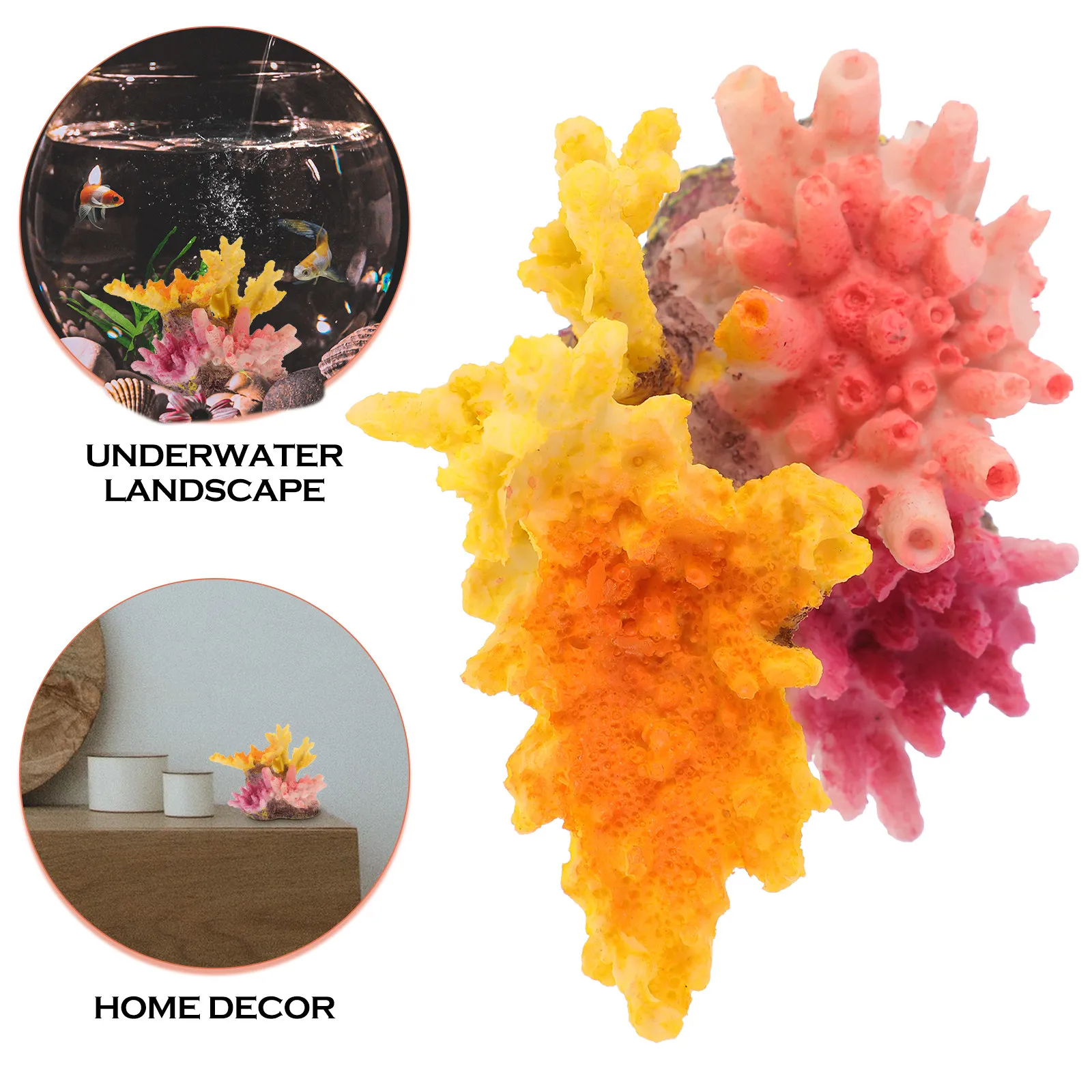 Artificial Coral Reef Colorful Resin Coral Reef Decor for Fish Tank Aquarium Enhances Underwater Landscape Fish Tank Decorations