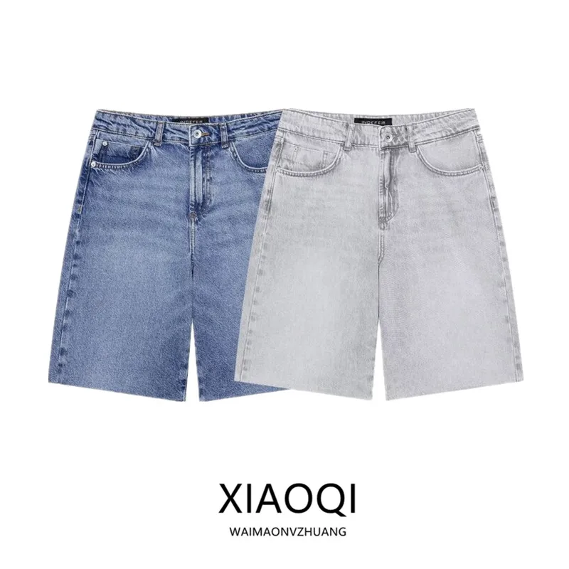 

Summer 2026 Women's Casual Denim High Waist Versatile Long Short Pants New Arrival Classic Standard Fit Non-Stretch Jeans Fabric