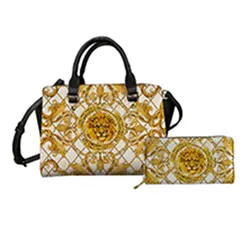 Noisydesigns Golden Luxury Floral Women Shoulder Bag And Pu Totes Purse Sets Leather Casual Messenger Sac Animal Dropshipping