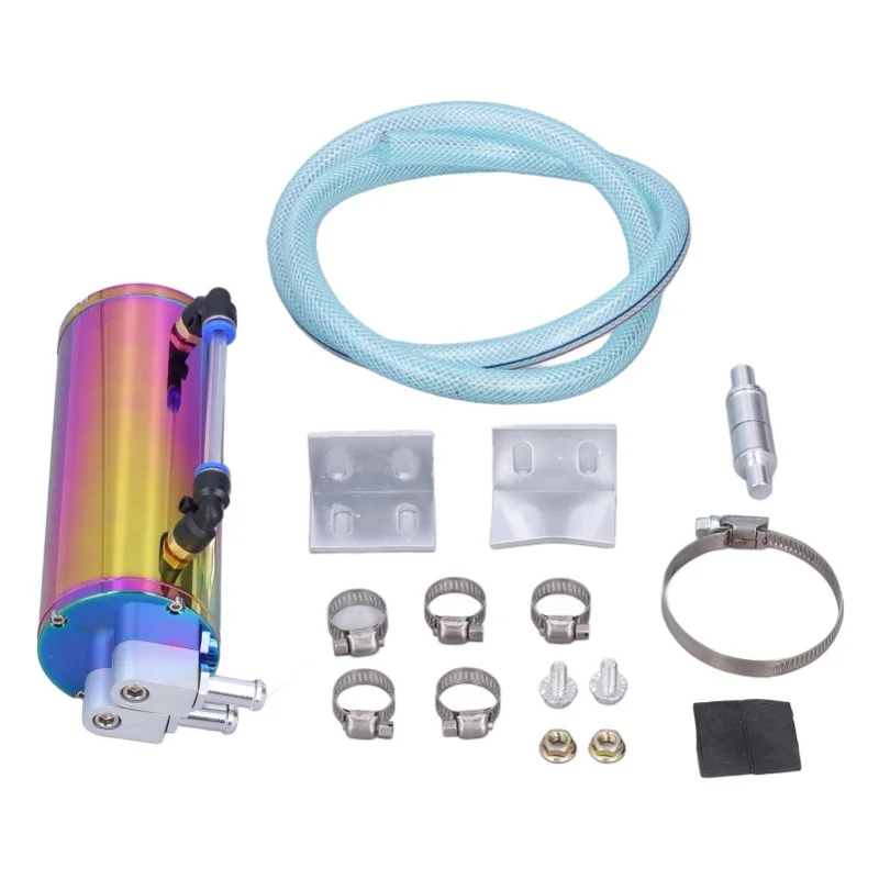 

Универсальный круглый маслоуловитель для двигателя автомобиля из алюминиевого сплава, 350 мл, с прозрачным индикатором уровня масла