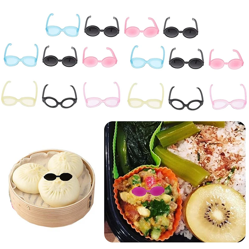 10/20Pcs Bento Decoration Tools Lunch Bento Box Food Glasses Headwear Buffet Sandwich Toppers Decor For Bento Decoration