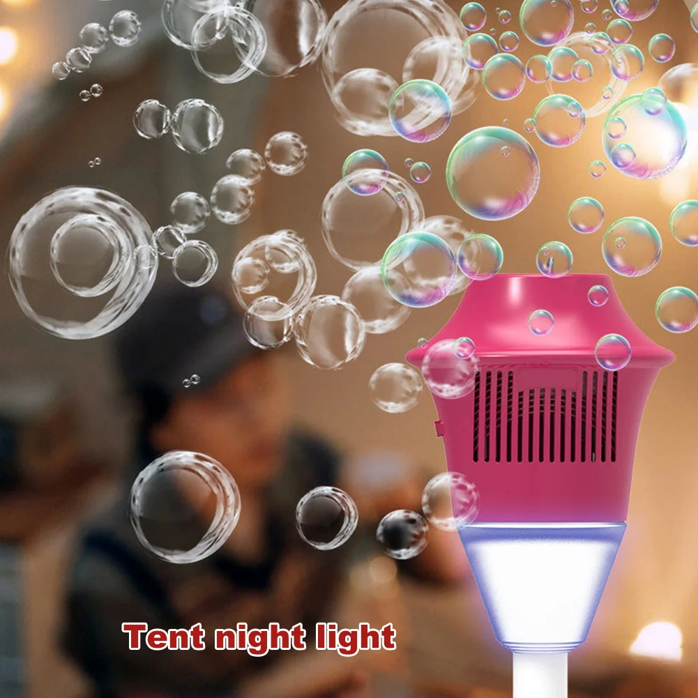 WOWFU-Automatic Bubble Machine Automatic Bubble Maker With Sound Light For Birthday Wedding Christmas Party Red