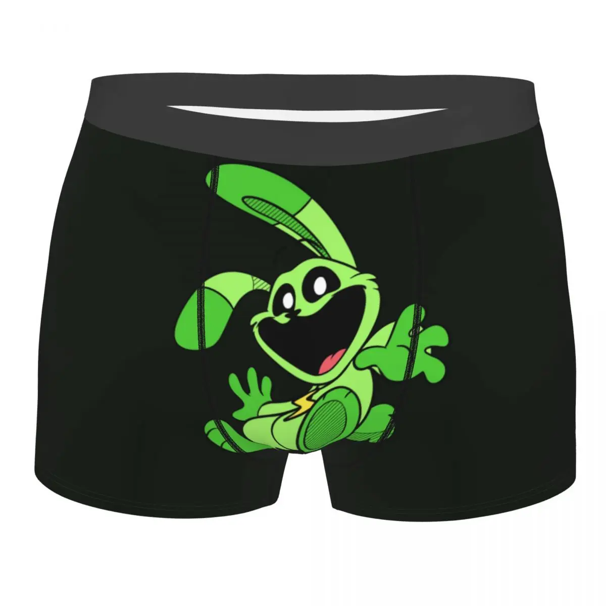 Custom Green Smiling Big Mouth Rabbit Critters Boxer Shorts For Men Animated Game Underwear Panties Briefs Stretch Underpants