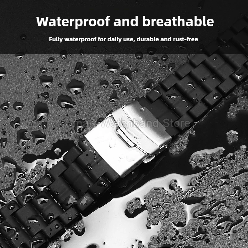 3051 3080 3150 3581 untuk Luminox Tali Jam Baja Plastik 23Mm Hitam Antarmuka Khusus Gesper Lipat Tahan Air Nyaman