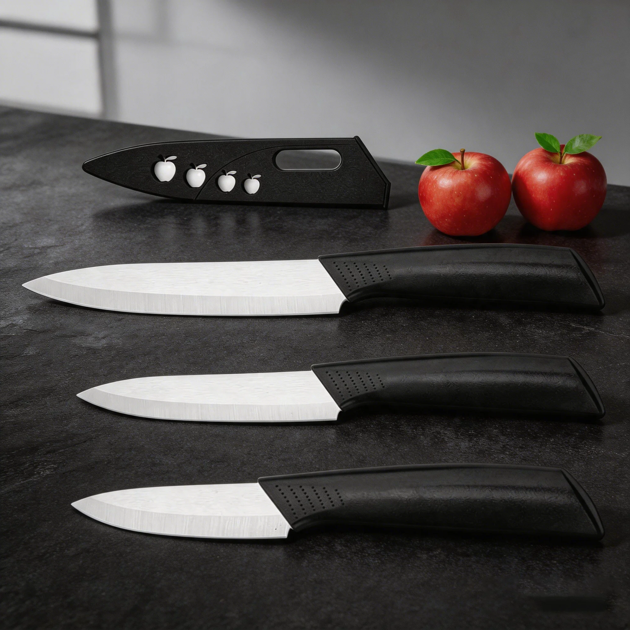 1/3set kitchen knife set ceramic knives ceramic peeler with knife sheath fruit and vegetable cutting knife with anti slip handle