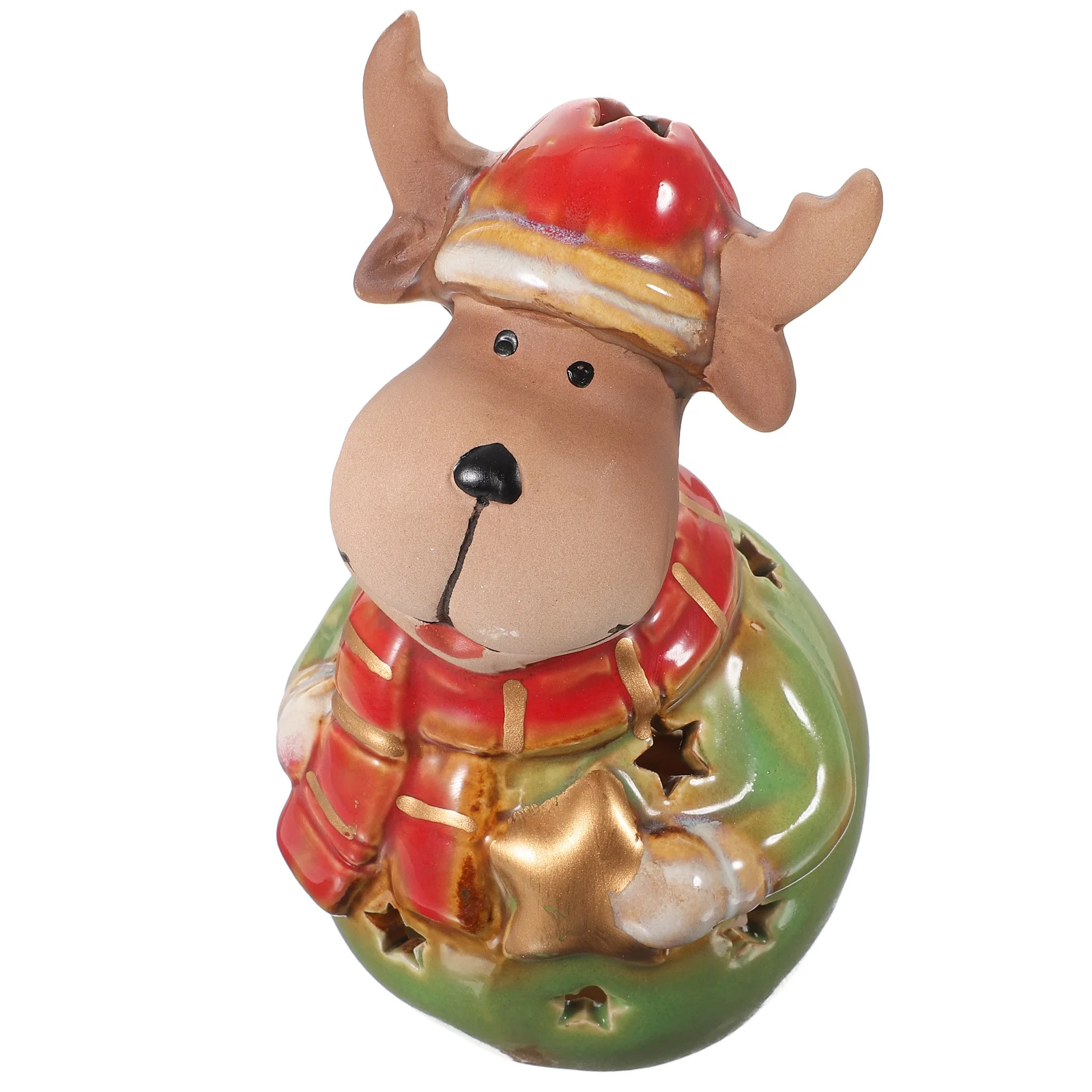 1 قطعة شمعدان الأيائل حامل ديكور فريد من نوعه ضوء مجوف زينة سطح المكتب عيد الميلاد ديكور المنزل شمعدان عيد الميلاد #4