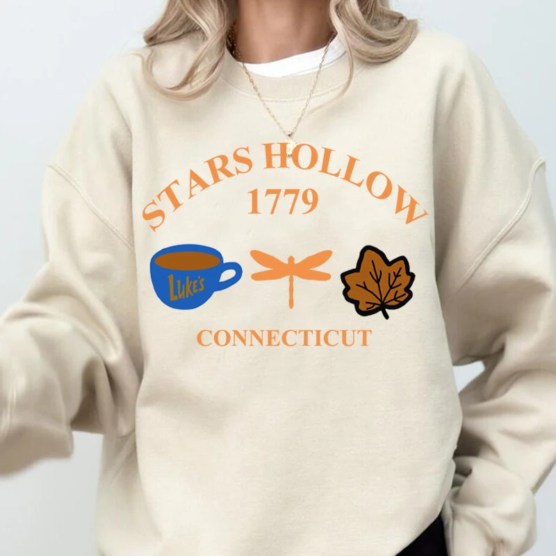 Halloween Stars Hollow Connecticut Sweatshirt women crewneck pullover Gilmore Girl Hoodie Book Lovers sweatshirts woman clothes