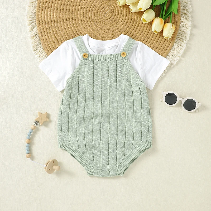 Vertical Straps Sleeveless Baby Girls Cotton Summer Rompers Soft Infant Bodysuit  Jumpsuit For 1-18 Months Maternality Newborns