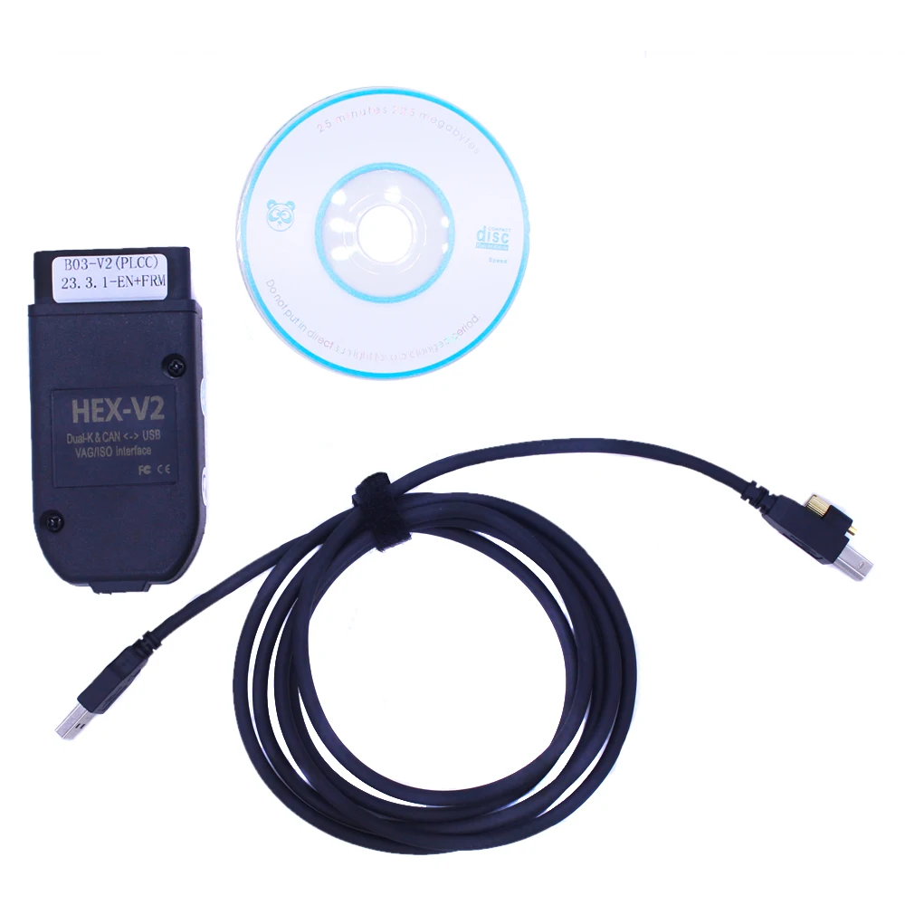 2023 Newest VCDS For VAG HEX V2 V23.3 For HEX-V2 USB Interface Unlimited VINs OBD2 Scanner For VAG Car Diagnostic Cable