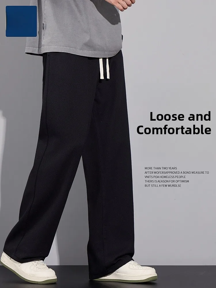 

Мужские джинсы свободного кроя с прямыми штанинами, весна-осень, новинка, повседневные длинные брюки из хлопка, полиэстера и переработанного волокна