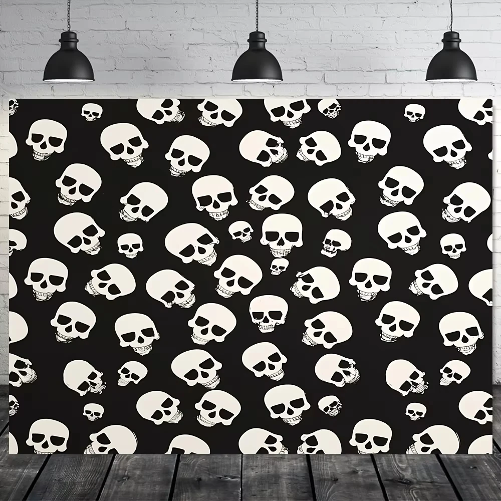 VIKAMA Dark Skeleton Array Tapestry Clutter Phobia Aesthetic Escape Room Set Gothic Bedroom Halloween Theme Decor