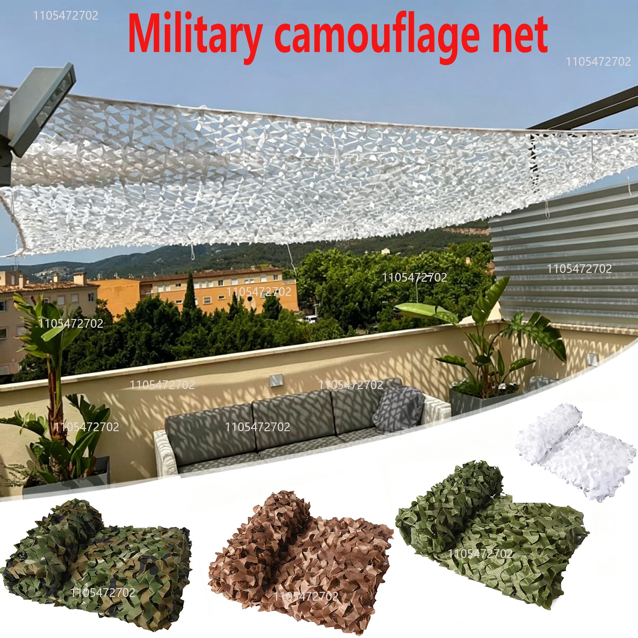 Red de camuflaje militar, red de camuflaje para jardín, garaje, terraza, exterior, red de decoración para jardín de sombras
