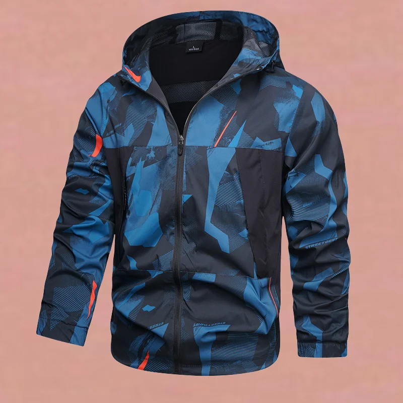 

Outdoor Waterproof Jaet Men's Spring Autumn Thin Loose Large Size Windproof Sports Climbing Suit Faionable Outerwear
