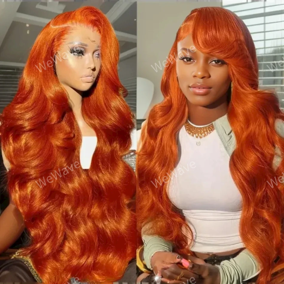 

Ginger Body Wave Transparent 13x6 Lace Frontal Wigs Brazilian Colored 13x4 Glueless Front Wig Full Remy Human Hair For Women