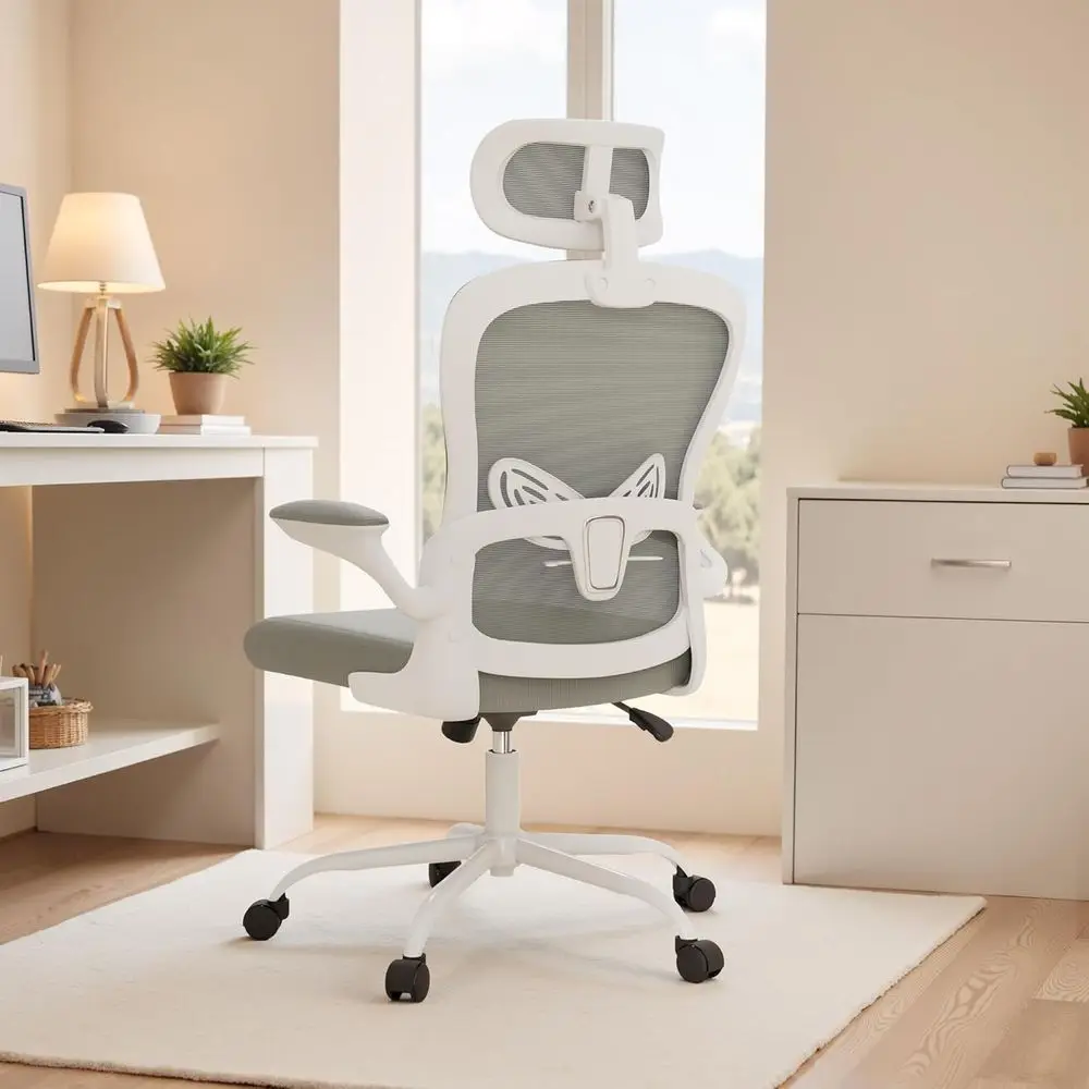 

Ergonomic Oice Computer Chair，Computer Desk Chair with 3D rest Adjustable Lumbar Support，High Back Mesh Chair with Wheels or Oic