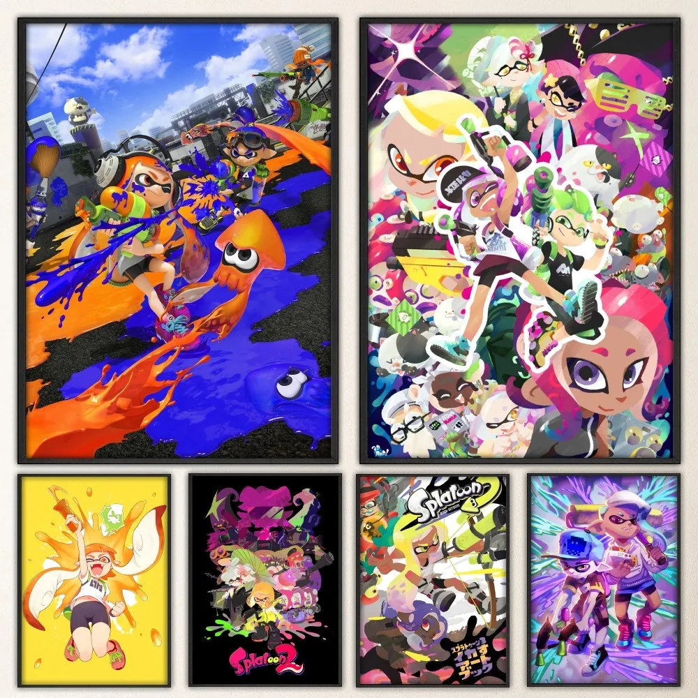 Game S-Splatoon 2 3 4 Poster Prints Poster Wall Painting Bedroom Living Room Wall Bar Restaurant Sticker Large