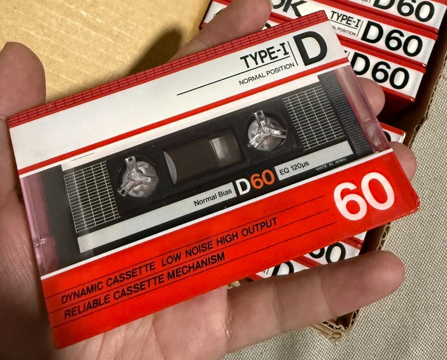 Para cinta virgen TDK D60, nueva y sin abrir.
