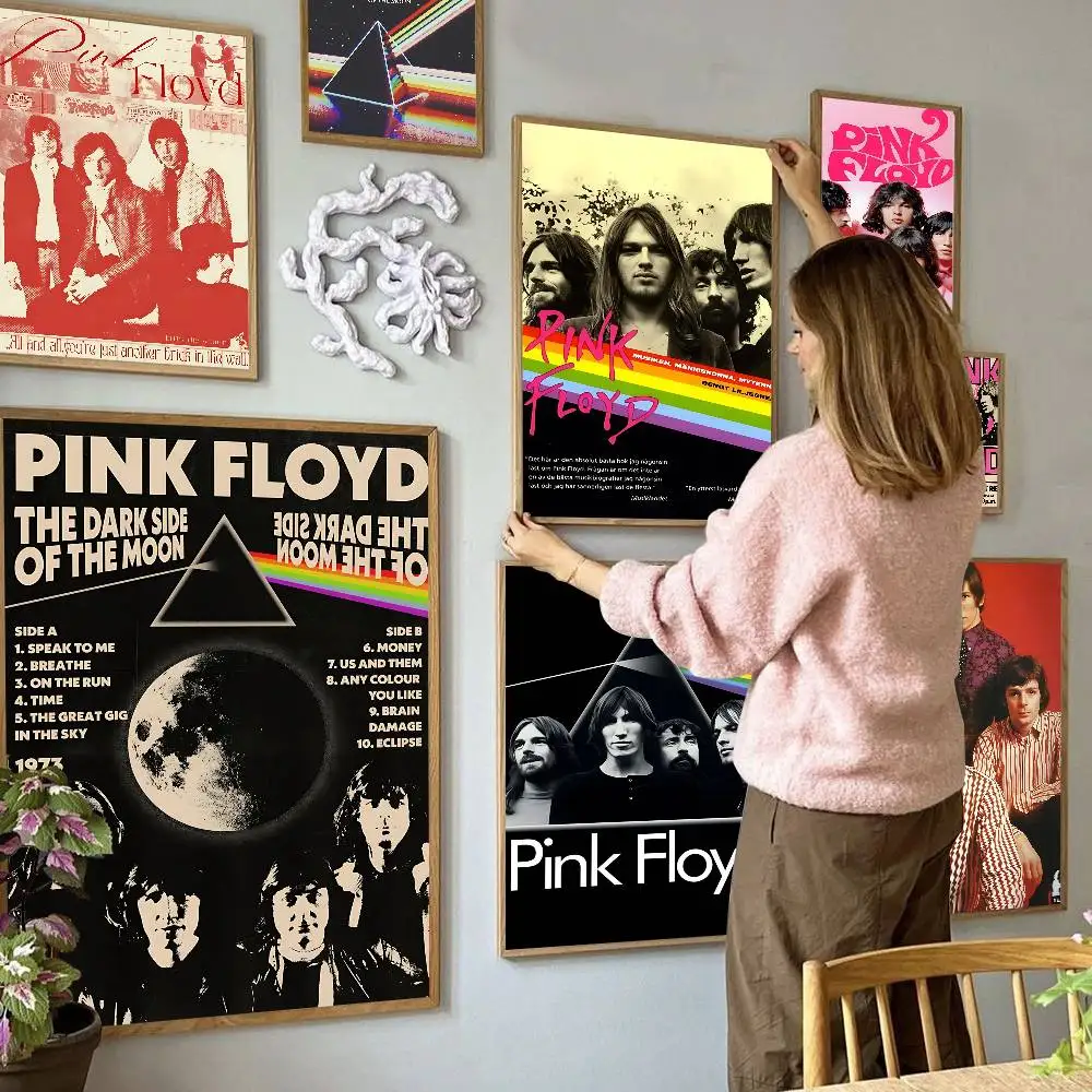 Rock P-Pink F-Floyd Self-adhesive Art Poster Whitepaper Prints Posters Artwork Aesthetic Art Wall Painting