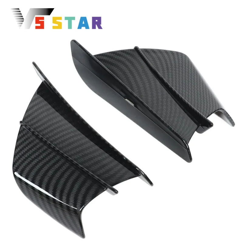 1 Pair Motorcycle Side Winglets Air Deflector Wing Kit Spoiler Gloss Carbon Fiber For Yamaha YZF R1 R6 R3 R25 BMW S1000RR 50 125