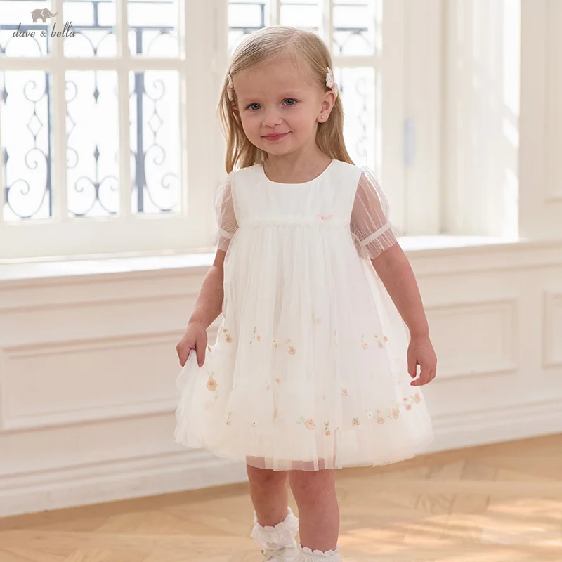 

Элегантное платье Dave Bella для девочек, осенне-весеннее детское хлопковое очаровательное кружевное сетчатое платье, верхняя одежда, детская одежда принцессы DB2250982