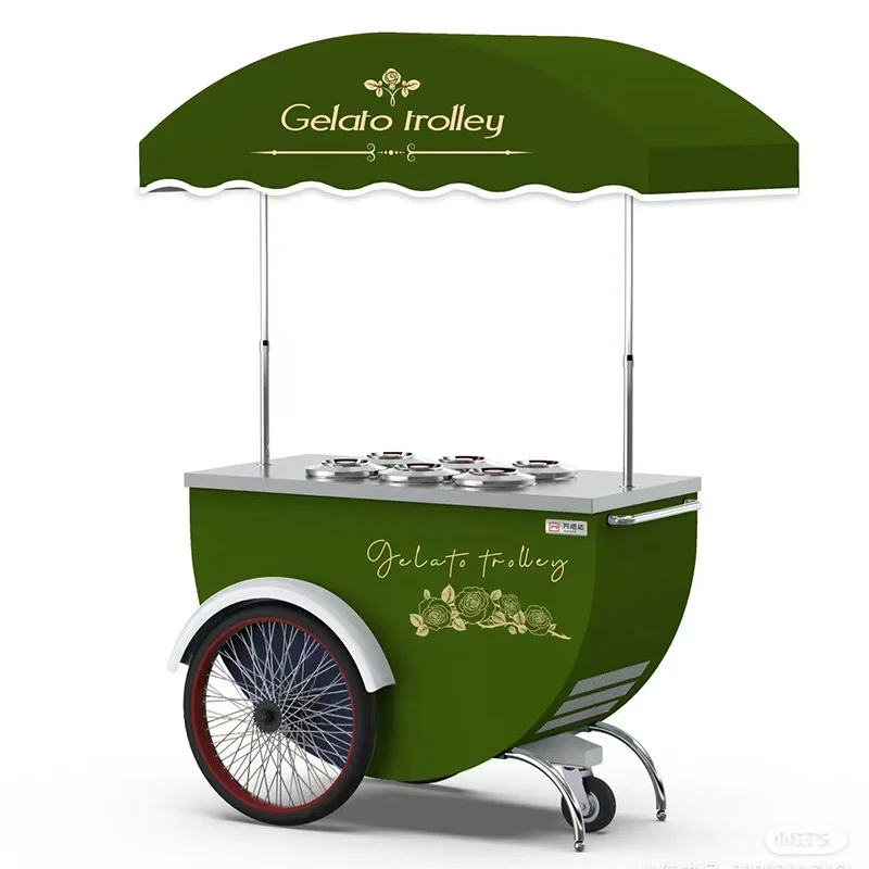 

Outdoor mobile ice cream dining car, wrought iron food dining car, snack car, shopping mall display, mobile promotion car
