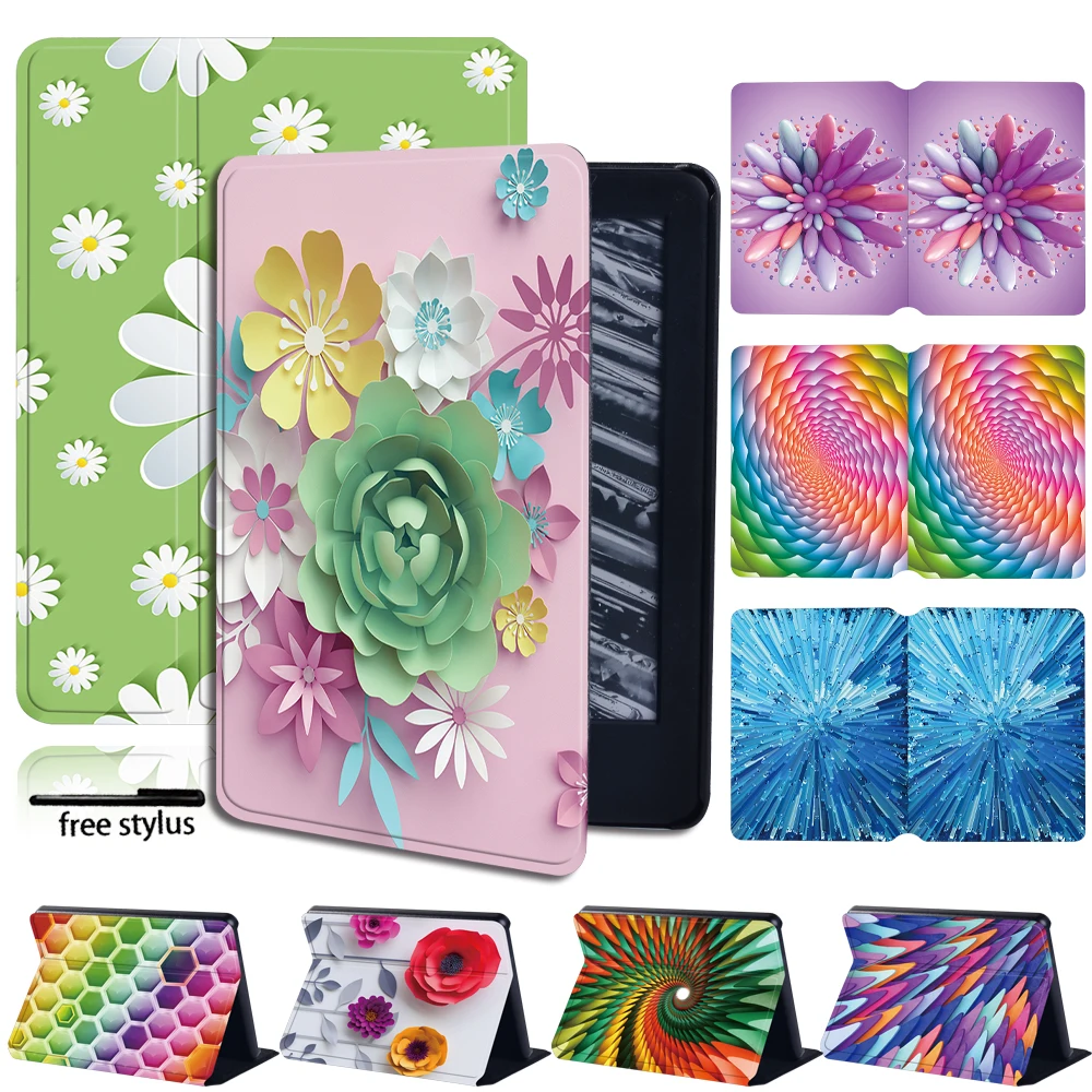 

Tablet Case for Kindle Paperwhite 4/1/2/3/Kindle 8th/10th Slim Leather Stand Cover + Free Stylus
