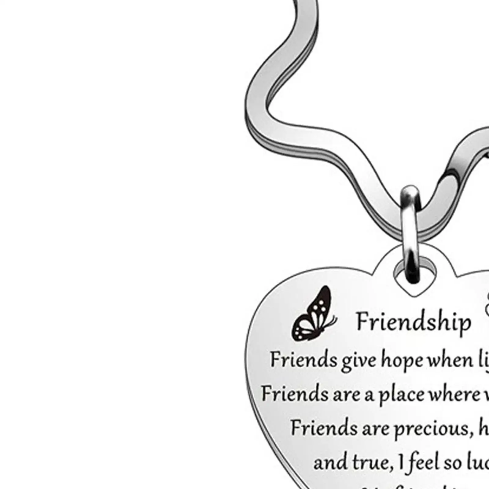Sisters Keychain Stainless Steel Heart Pendant Friendship Gift Key Ring for Best Friends Birthday - view 3
