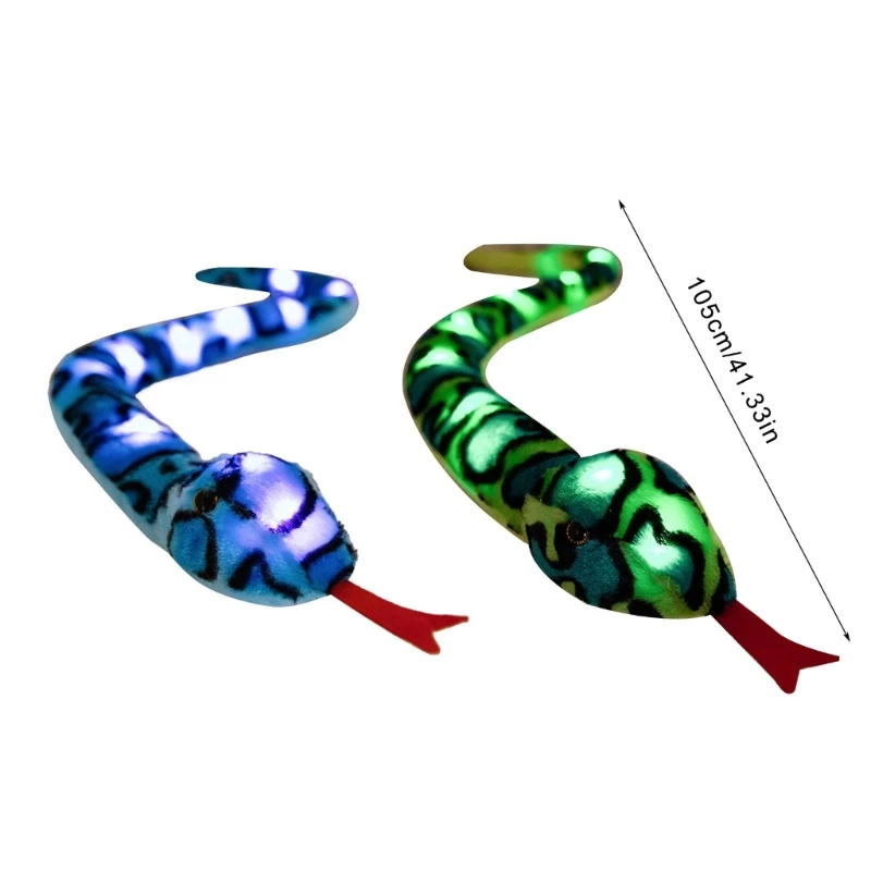 Plüsch-Schlangenspielzeug mit leuchtendem LED-Licht, Frühlingsfest-Schlangenpuppen für Kinderzimmerdekorationen und