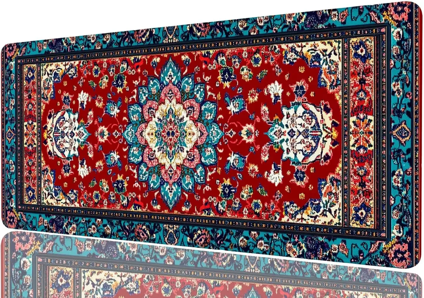 

Stylish Ornate Persian Floral Rug Large Mouse Pad Non-Slip Extended Desk Mat for Gaming Office Laptop and Workstation Setup