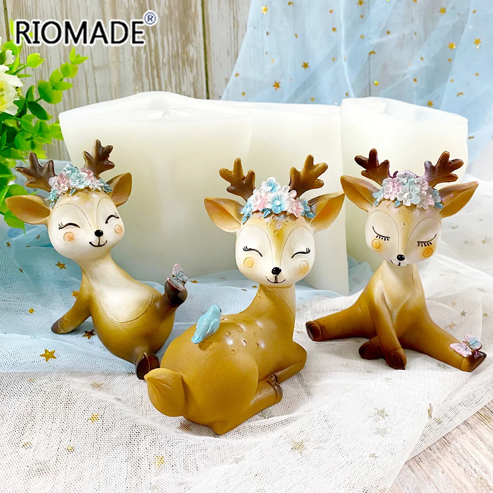 Neue 3D Sika Deer Silikon Form Haushalts Liefert Dekorieren Werkzeuge DIY Machen Aromatherapie Gips Harz Kerze Form Handwerk – Detail 1
