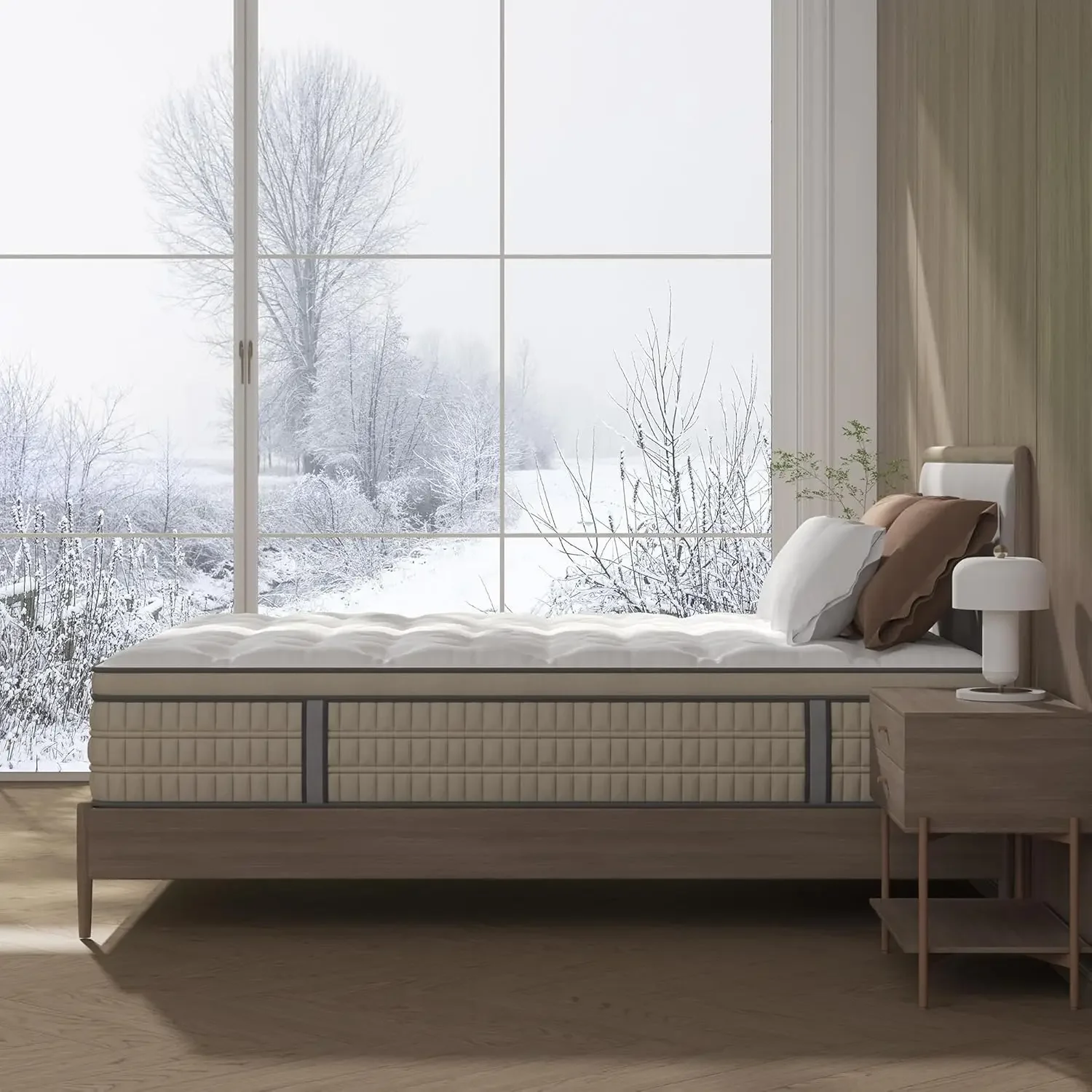 Colchão Queen de 14 polegadas - Colchão híbrido de coleção de hotel para suporte lombar extra - Colchão de pelúcia para alívio da dor e sono profundo