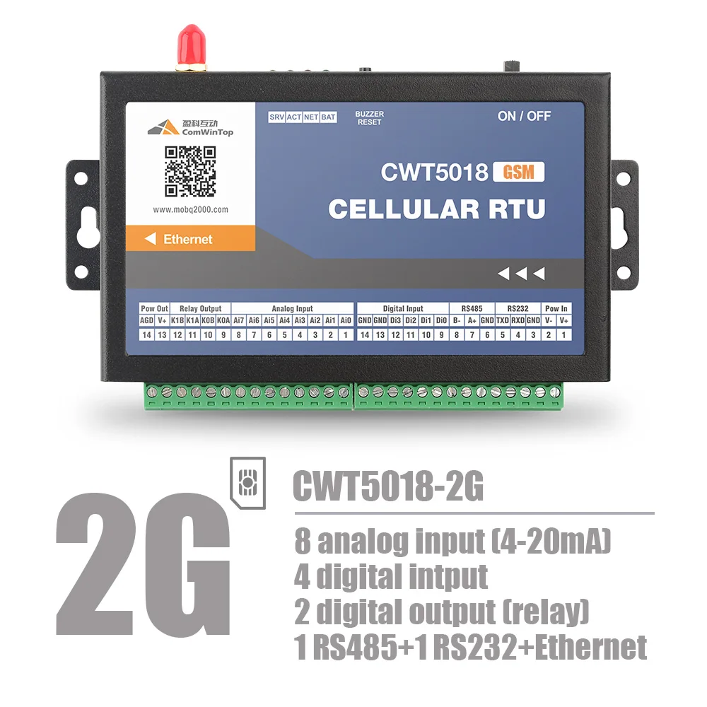 CWT5018 Gsm WIFI 4g Gprs Ethernet Modbus RS485 RTU Data Logger Controller Gateway Module For Industrial `