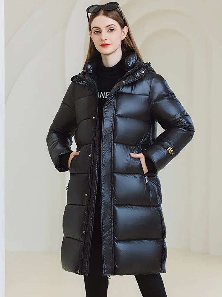 Vielleicht 2024 New Winter Puffer Jacket Clothes Women Zipper Loose Padded Coat Female Solid Thicken Warm Long Parkas Outwear