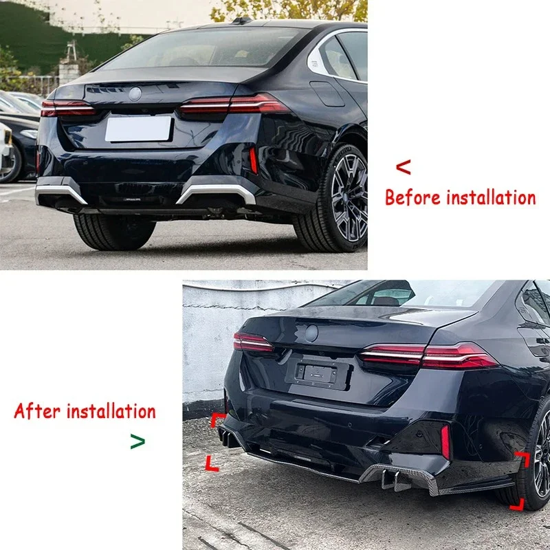 Suitable for BMW 5 Series I5 G60 2024-IN Smooth Black/Carbon Tail Kit MP Style Upgraded Car Rear Spoiler Rear Diffuser