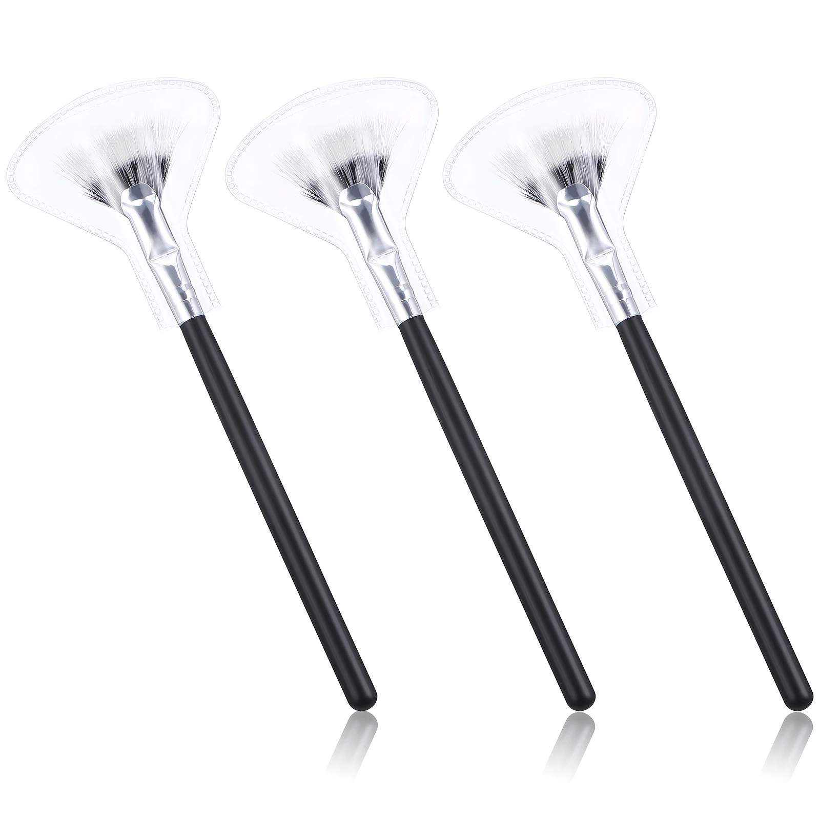 

3 Pcs Eyelash Brush Fan Shape Folding Angle Black Dye Extension Makeup Brushes for Lashes mascara brush