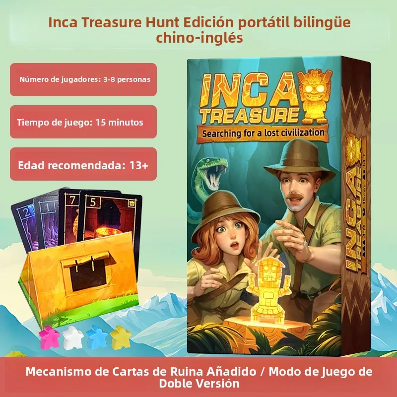 Juego de Mesa Inca Treasure Hunt, Nuevo Mecanismo de Cartas, Explora Tesoros, para 3-8 Jugadores, Juego Casual para Adultos, ...