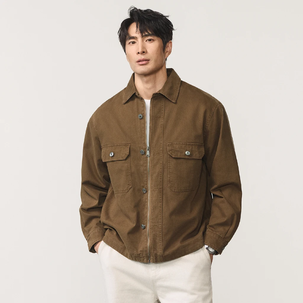 ヴィンテージウォッシュドコットンデニムカーゴジャケット メン - Harrington Jacket のレビューと価格