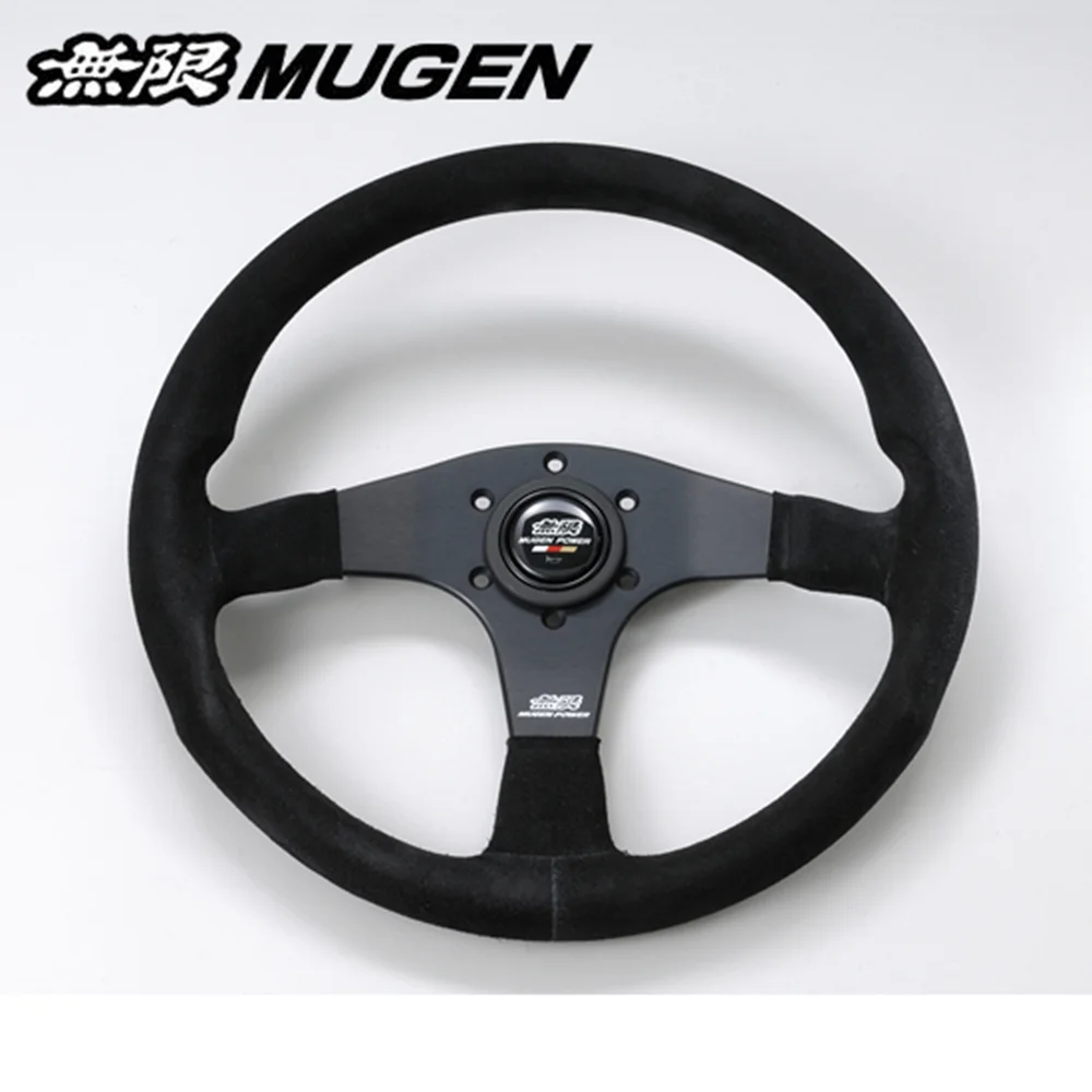 

MUGEN 14Inch Universal Racing Drift MUGEN Steering Wheel Car Suede Leather JDM Steering Wheel Volantes For HONDA Civic Accord