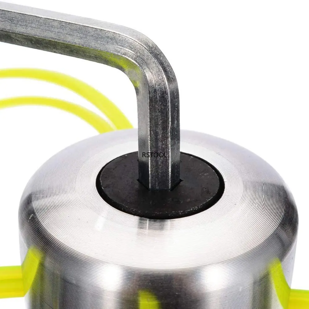 Cabezal de corte de césped de aluminio, juego de carrete con cuerda para cortacésped de 4 líneas, arandela de montaje y llave, cortador de cepillo de hierba de gasolina