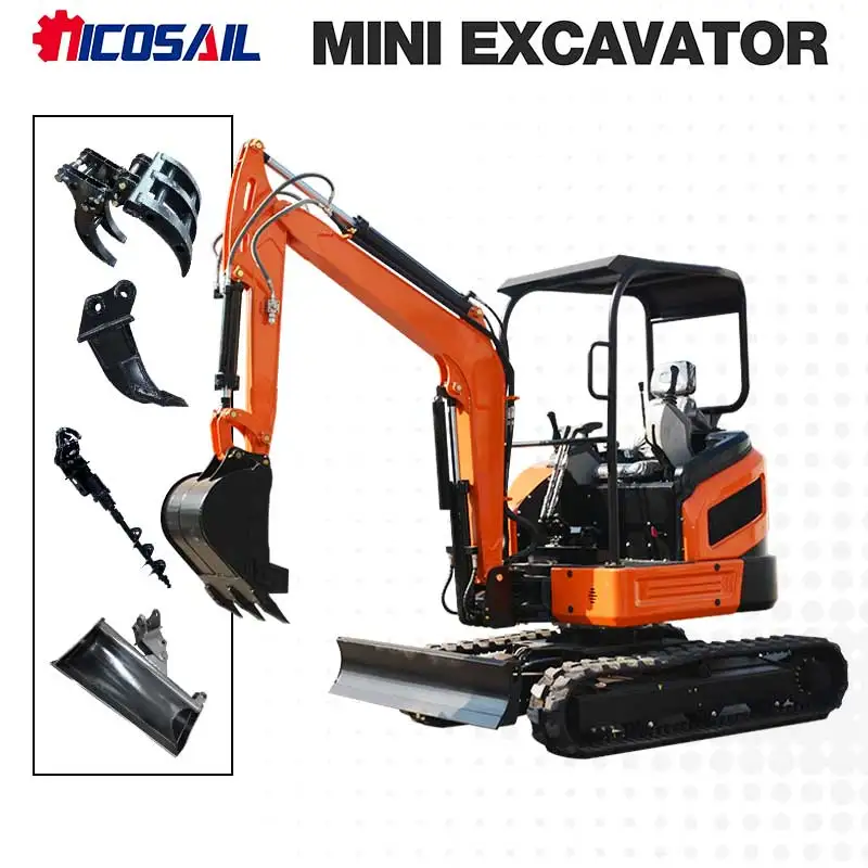 

3ton mini excavator for construction CE approved diesel engine mini digger with hydraulic thumb for trenching and digging